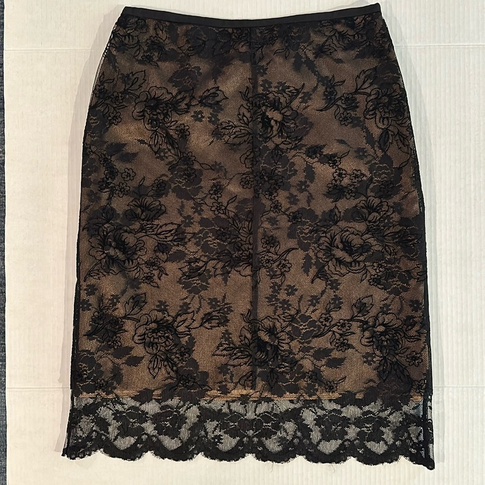 Express Black Lace Pencil Skirt